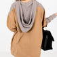 Contrast Hood Patchwork Pocketed Baggy Sweatshirt