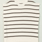 Stripe Side Slits Crewneck Short Sleeve Sweater Tee