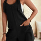 Adjustable Straps Pocketed Textured Romper