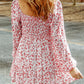Boho Floral Smocked Puff Sleeve Mini Dress