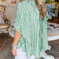 Stripe Dolman Sleeve Oversize Shirt