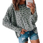 Animal Print Stitching Loose Long Sleeve Top