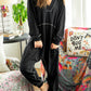 Flatlock Seam Detail V Neck Baggy Jumpsuit