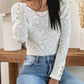 Cuffed Long Sleeve Lace Top