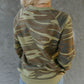 Camouflage Bleached Print Long Sleeve Sweatshirt