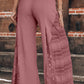 Boho Lace Patchwork Wide Leg High Waist Pants