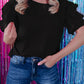 Tulle Ruffle Sleeve Blouse