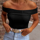 Folded Off Shoulder Slim Top