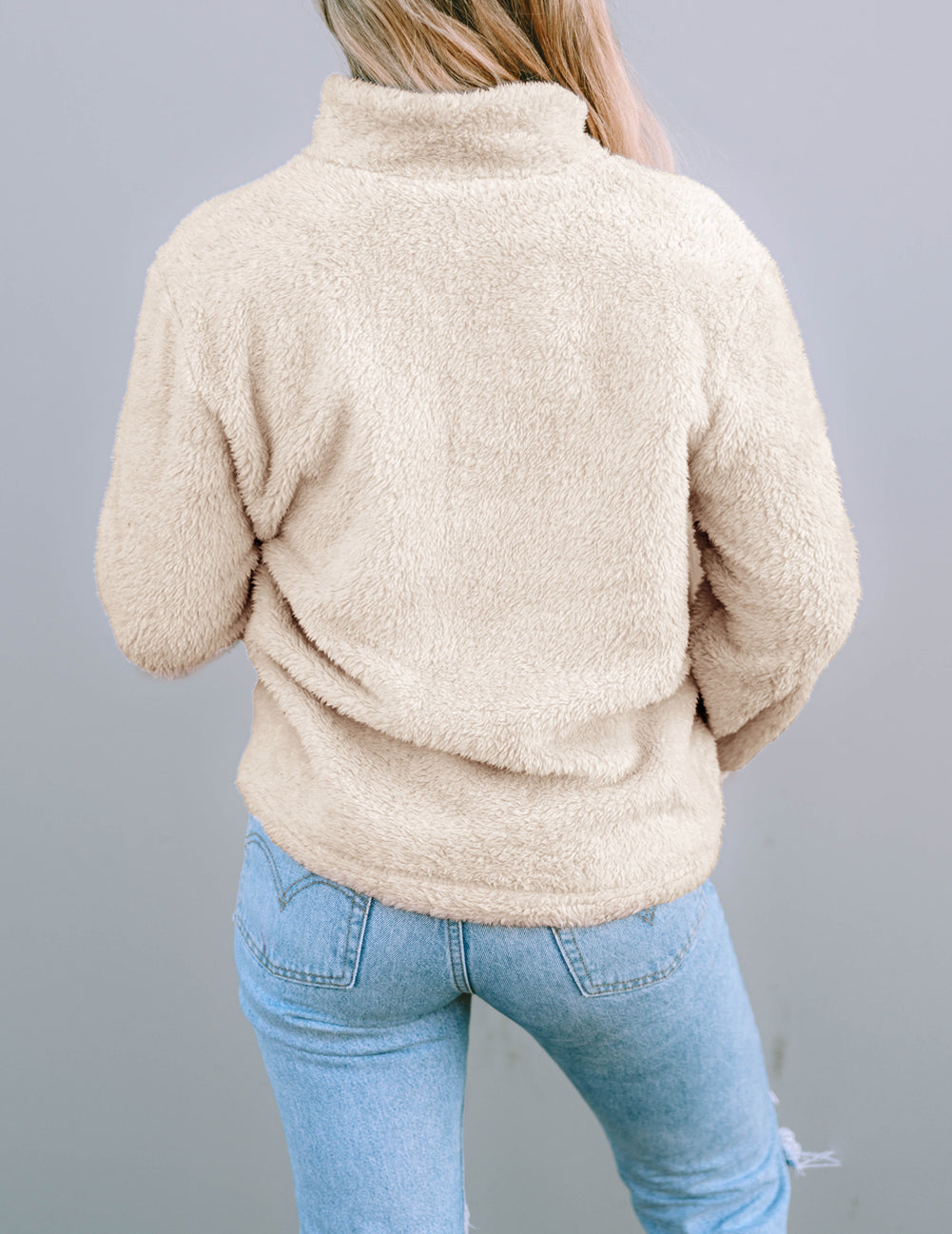 Leopard Patched Zipped Pocket Fleece Jacket