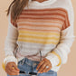 Stripe Long Sleeve Round Neck Sweater