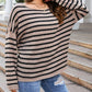 Print Dropped Shoulder Loose Sleeve Sweater