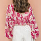 Blooming Floral Print Puff Sleeve Buttoned Shirt