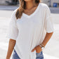 Waffle Knit Drop Shoulder Loose Top