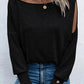 Asymmetrical Cut Out Buttoned Long Sleeve Top