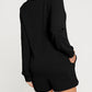 Brushed Ribbed Button Split V Neck Long Sleeve Romper