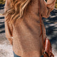 Loose Eyelet V Neck Drop Shoulder Sweater