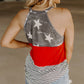 American Flag Color Block Sleeveless Top