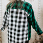 Plaid Color Block Buttoned Plus Size Shacket