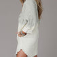 Gradient Long Sleeve Button Up Raw Hem Denim Dress