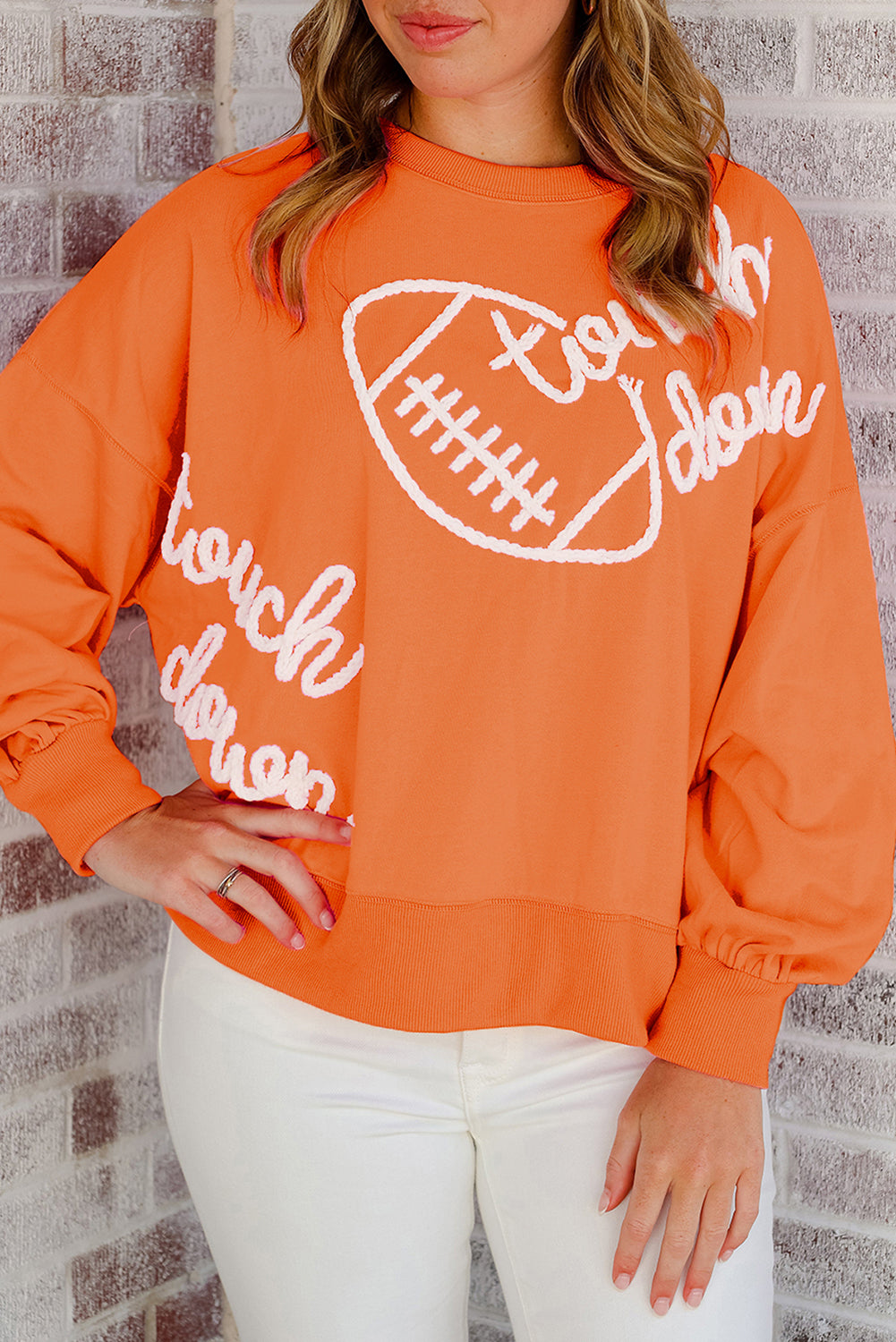 Touch Down Rugby Thread Embroidery Sweatshirt