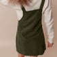 Solid Front Pockets Sleeveless Corduroy Overall Dress