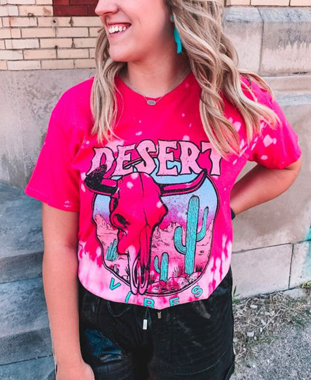 EASTER VIBES Skull Graphic Print Oversized T Shirt