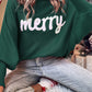 Merry Letter Embroidered High Neck Sweater