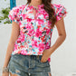 Ruffle Flutter Sleeve Floral Print Blouse