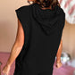 Solid Color Sleeveless Hoodie and Shorts Set