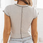 Gray Cap Sleeves Seamed Knitted Crop Top