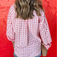 Gingham Print Chest Pockets Buttoned Collared Shirt