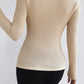 Square Neck Ruched Textured Knit Top