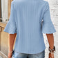 Ruffled Half Sleeve V Neck Textured Top