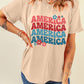 AMERICA Letter Floral Print T Shirt