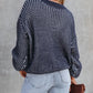 Heathered Knit Drop Shoulder Puff Sleeve Sweater