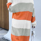 Striped Color Block Drop Shoulder Midi Cardigan