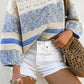 Open Stitch Puff Sleeve Sweater