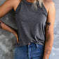 Solid Color Crew Neck Tank Top