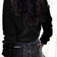 Quilted Ruffled Buttons Crew Neck Shirt