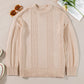 Solid Color Cable Knit Ribbed Loose Sweater