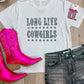 LONG LIVE COWGIRLS Star Print Round Neck T Shirt