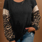 Plus Size Leopard Sequin Long Sleeve Top