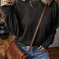 Textured Patchwork Round Neck Sweatshirt