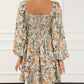 Floral Print Smocked Back Puff Sleeve Mini Dress