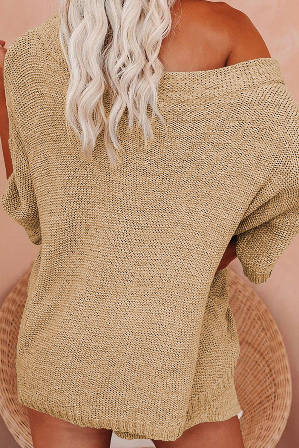 Solid Sweater Drawstring Shorts Outfit