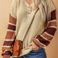 Striped Raglan Sleeve Drop Shoulder Sweater