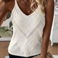 Chevron Pointelle Knit Spaghetti Straps Sweater Vest