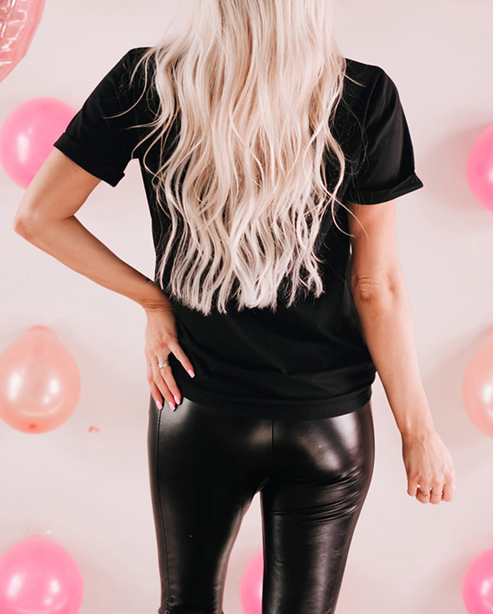 Glitter Heart Graphic Valentine Fashion T-shirt