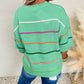Colorblock Striped Half Sleeve Drop Shoulder Sweater