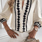 Floral Embroidered Stand Neck Buttoned Shirt